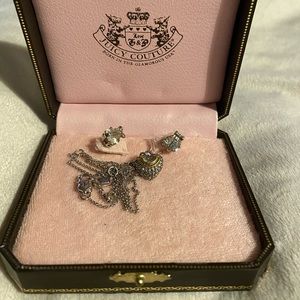 Juicy couture heart shaped earrings and necklace